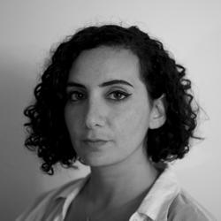 Black and white photo of Kamelya Omayma Youssef