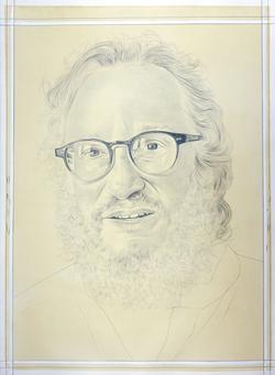 A drawing of writer and art critic Barry Schwabsky by Phong Bui