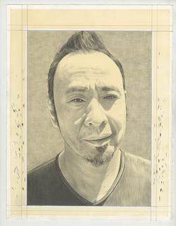 A drawing of artist Tomas Vu by Phong Bui