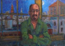 A painting of Leonard Schwartz.