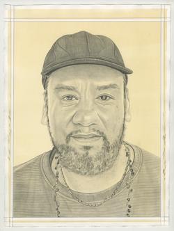 Jeffrey Gibson portrait drawing