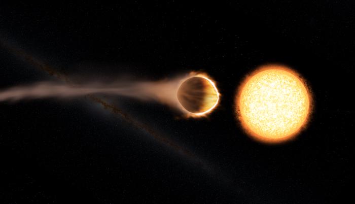 Hubble Detects Exoplanet Jupiter WASP-121b with Glowing Water Atmosphere, Courtesy of Engine House VFX, At-Bristol Science Centre, University of Exeter Hubble Detects Exoplanet Jupiter WASP-121b with Glowing Water Atmosphere, Courtesy of Engine House VFX, At-Bristol Science Centre, University of Exeter
