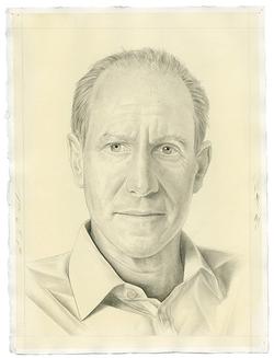 Portrait drawing of Glenn Lowry