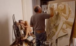 Philip Pearlstein in Studio Painting, by Jerry Thompson, 1993