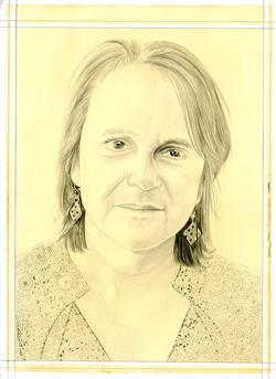 Portrait drawing of Dr. Julie Reiss by Phong Bui