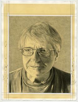 Portrait drawing of Peter Saul