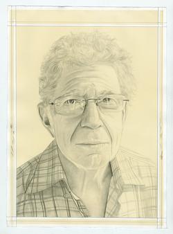 A drawing of Richard Shiff by Phong Bui.